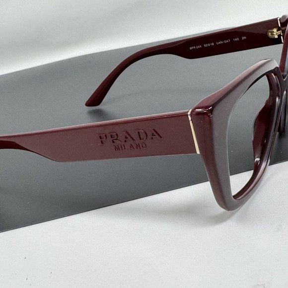 Prada Burgundy Sunglasses Frame Only SPR24X UAN-0A7 52 [] 18-140 main image 8